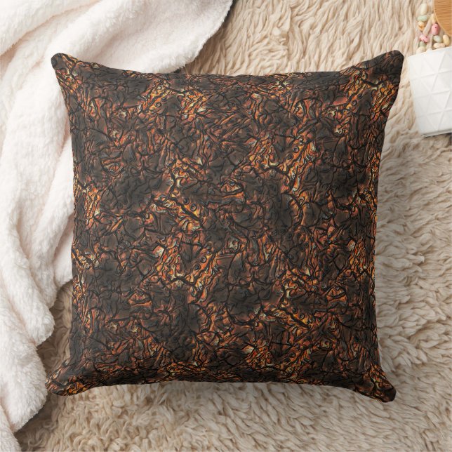 Brown wrinkled texture with burnt spots and cracks cushion (Blanket)