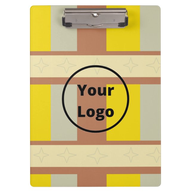 Brown, yellow and grey blocks pattern clipboard (Front)