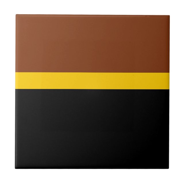 Brown Yellow Black Colour Block Style Design  Ceramic Tile (Front)