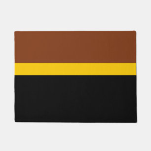 Brown Yellow Black Colour Block Style Design Doormat
