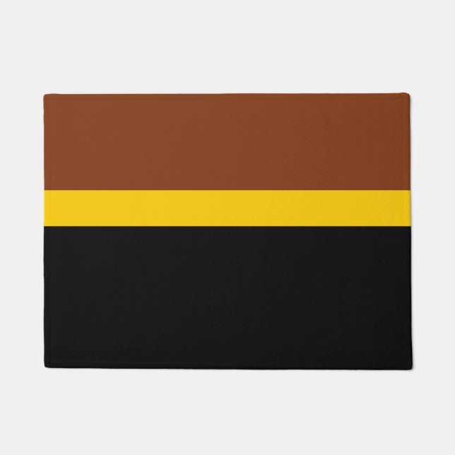 Brown Yellow Black Colour Block Style Design  Doormat (Front)