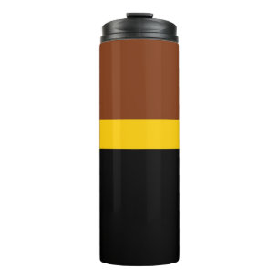 Brown Yellow Black Colour Block Style Design  Thermal Tumbler