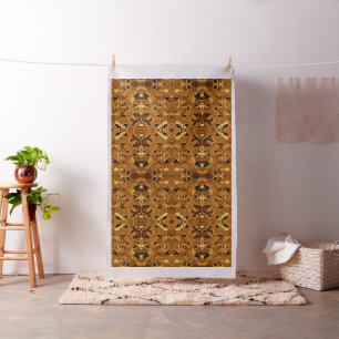 Brown yellow black tribal style terrazzo fabric