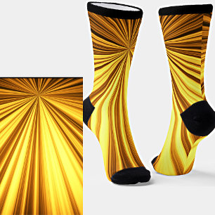 Brown Yellow Burst Star Socks