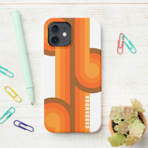 Brown Yellow Orange Midcentury Art Pattern iPhone 12 Case