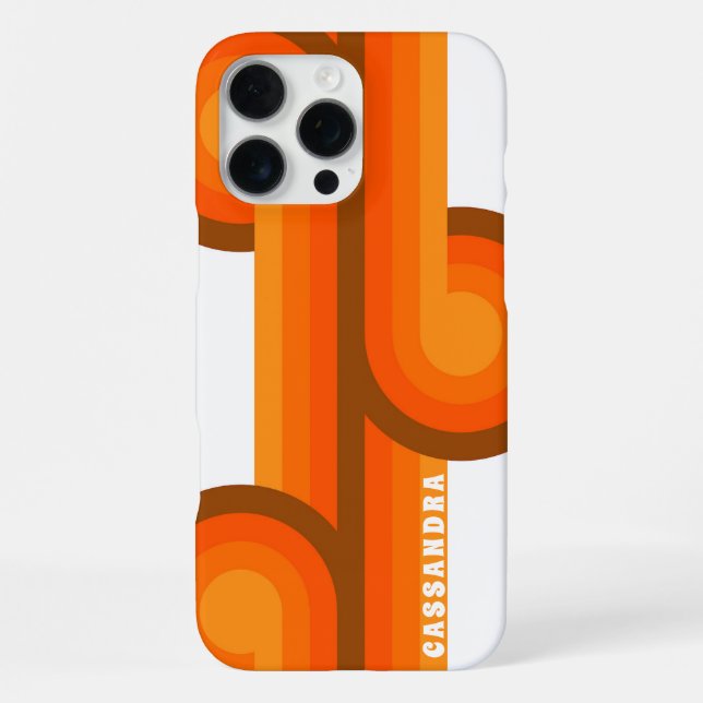 Brown Yellow Orange Midcentury Art Pattern iPhone Case (Back)