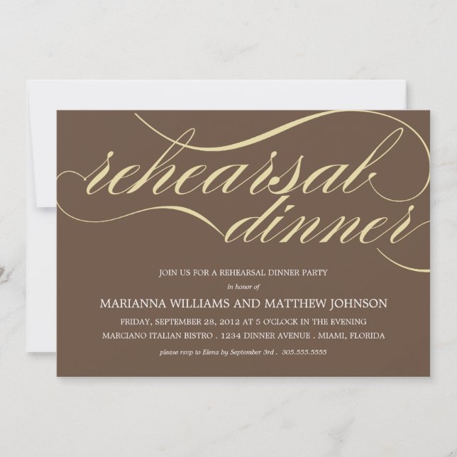 BROWN & YELLOW REHEARSAL | PARTY INVITATION (Front)