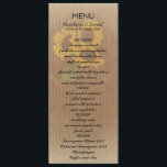 Brown yellow rustic sunflowers wedding menu card<br><div class="desc">The text is in orange and black and is fully customisable (fill in your details in the spots on the right under product details). This design is ideal for an elegant chic country farm rural themed rustic or autumn/fall inspired wedding. You can choose from two invitation designs: square or vertical...</div>