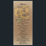 Brown yellow rustic sunflowers wedding menu card<br><div class="desc">The text is in orange and black and is fully customisable (fill in your details in the spots on the right under product details). This design is ideal for an elegant chic country farm rural themed rustic or autumn/fall inspired wedding. You can choose from two invitation designs: square or vertical...</div>