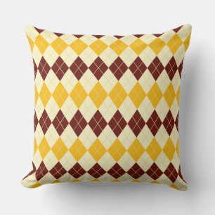 Brown - Yellow Scottish Tartan-Pattern Cushion