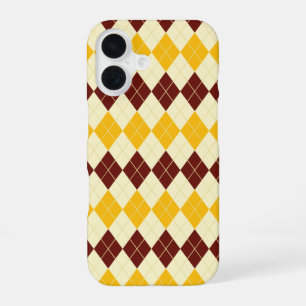 Brown - Yellow Scottish Tartan-Pattern iPhone 16 Case