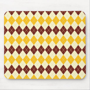 Brown - Yellow Scottish Tartan-Pattern Mouse Pad