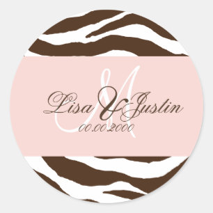 Brown zebra/monogram stickers