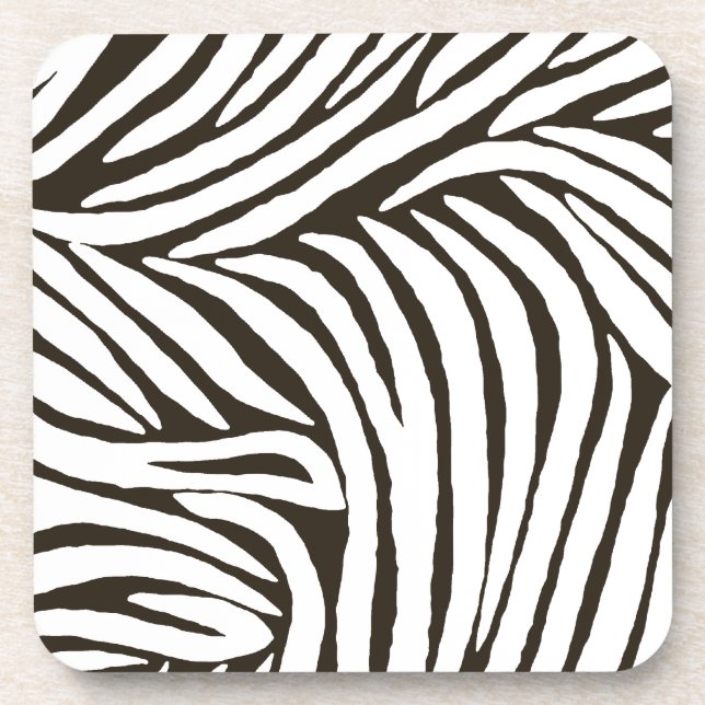 Brown Zebra Print Coaster (Front)