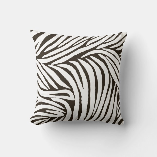 Brown Zebra Print Cushion (Front)