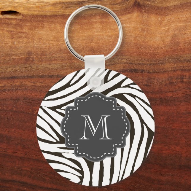 Brown Zebra Print Key Ring (Front)