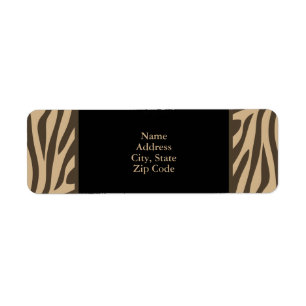 Brown Zebra Print with Black Return Address Label