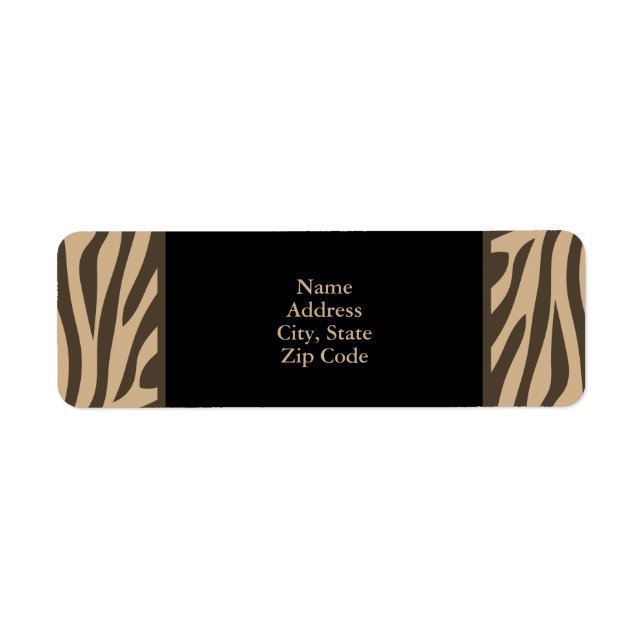 Brown Zebra Print with Black Return Address Label (Front)