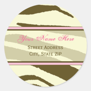 Brown Zebra Print with Pink Address Labels