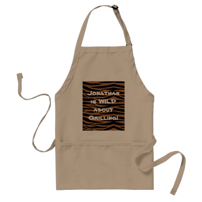 Brown Zebra Stripes Apron (Front)