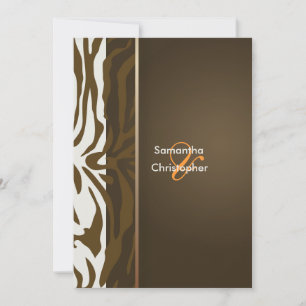 Brown Zebra stripes/Wedding Invitations