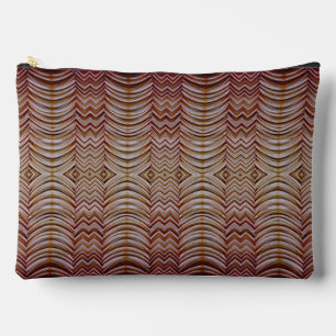 Brown zigzag pattern makeup accessory pouch