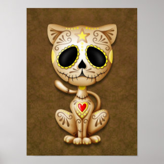 Brown Zombie Sugar Kitten Poster