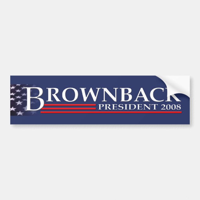 BROWNBACK FOR PRESIDENT 2008 Bumper Sticker (Front)