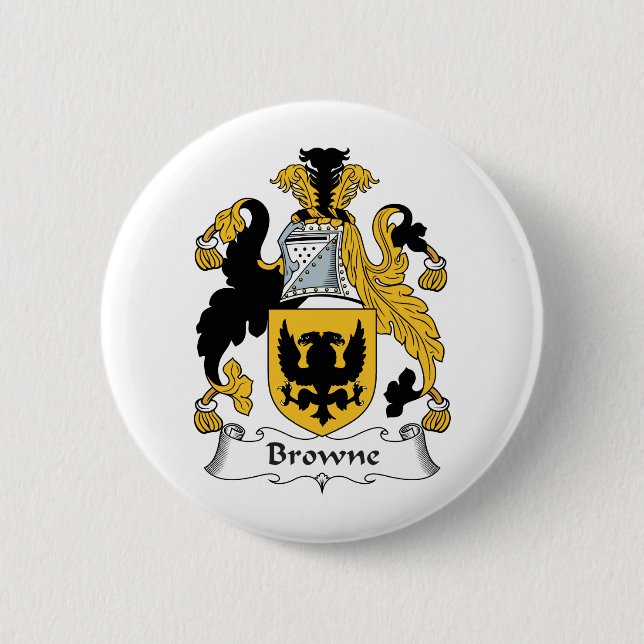 Browne Family Crest 6 Cm Round Badge (Front)