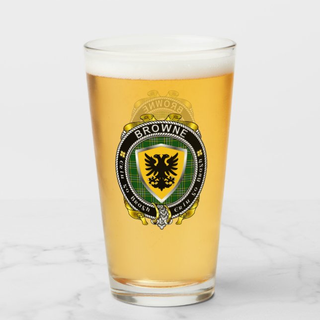 Browne Irish Shield Beer Glass (Front Filled)