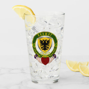 Browne Irish Shield & Claddagh Pint Glass