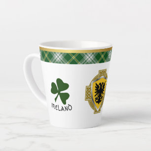Browne Irish Shield & Tartan Personalized Latte Mug