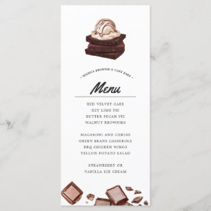 Brownie and Cake Bake   Themed Menu