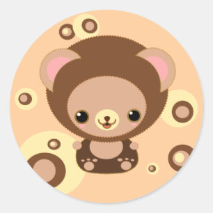 brownie bear classic round sticker