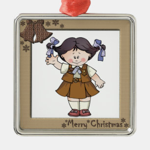 Brownie Black Hair Frame Bells Metal Ornament