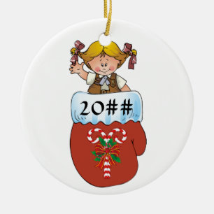 Brownie Mitten Blonde Ceramic Ornament