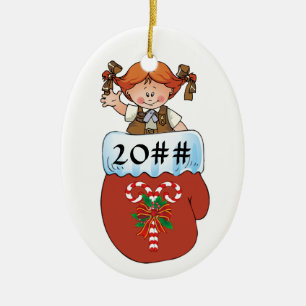 Brownie Mitten Redhead Ceramic Ornament
