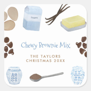 Brownie Mix In A Jar Gift Or Party Favour Square Sticker