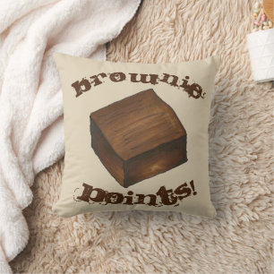 Brownie Points Foodie Baked Goods Dessert Cushion