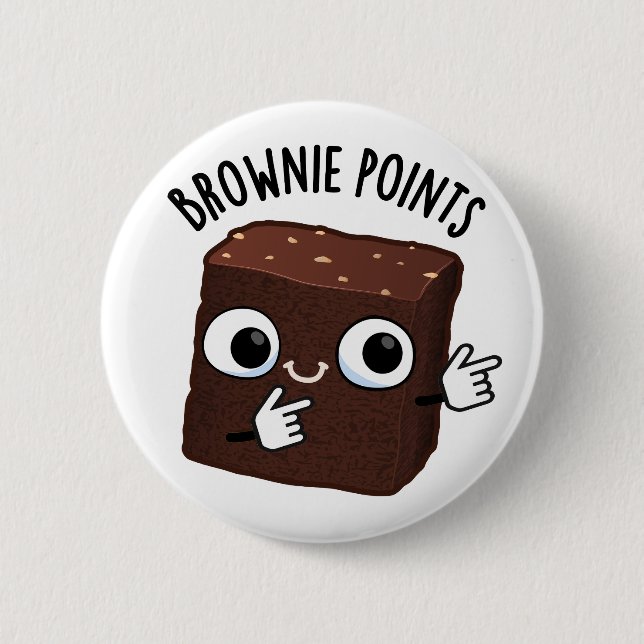 Brownie Points Funny Snack Pun  6 Cm Round Badge (Front)