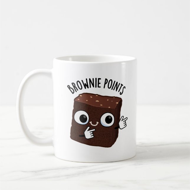 Brownie Points Funny Snack Pun  Coffee Mug (Left)