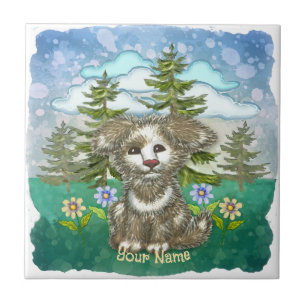 Brownie Pup Dog Ceramic Tile