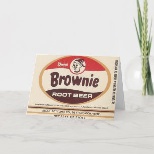 brownie root beer label greeting card