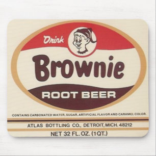 brownie root beer label mousepad