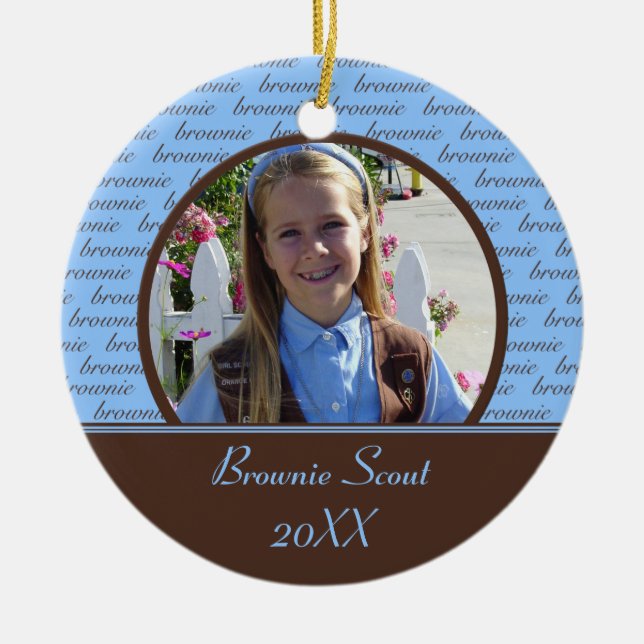 Brownie Scout Photo Ornament (Front)