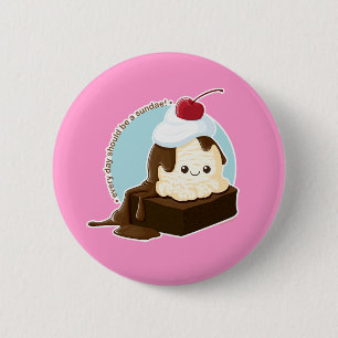 Brownie Sundae 6 Cm Round Badge