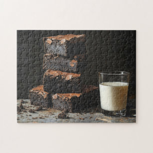 Brownies and Milk Painting Jigsaw Puzzle