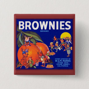 Brownies Brand California Oranges 15 Cm Square Badge