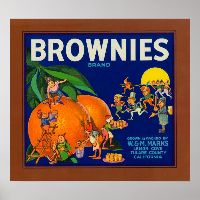Brownies Brand Citrus Crate Label Poster (Front)