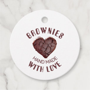 Brownies handmade with love favour tags